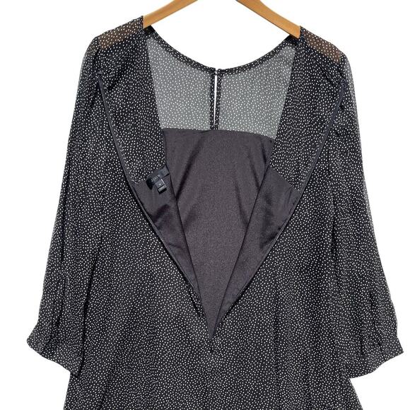 J CREW Women’s Silk Black and White Polkdot A-line Midi Dress size 12 - Picture 6 of 6